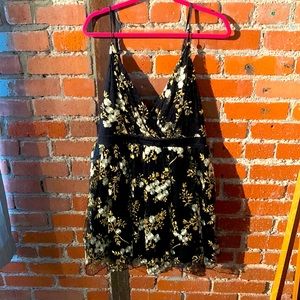 Express black floral mini dress